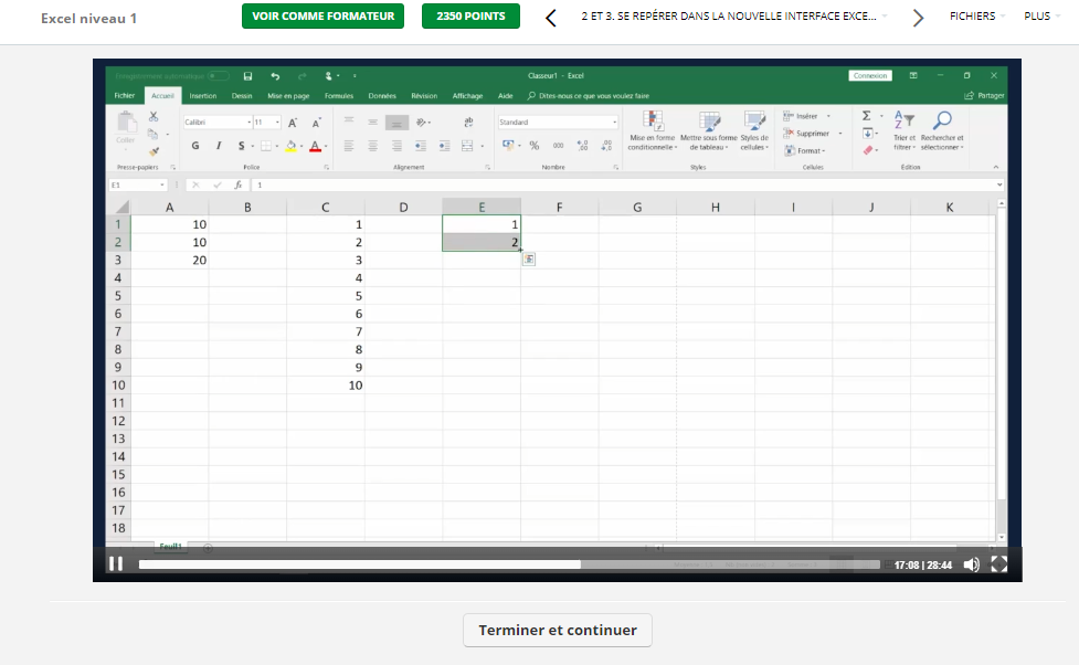 Excel niveau 1 1